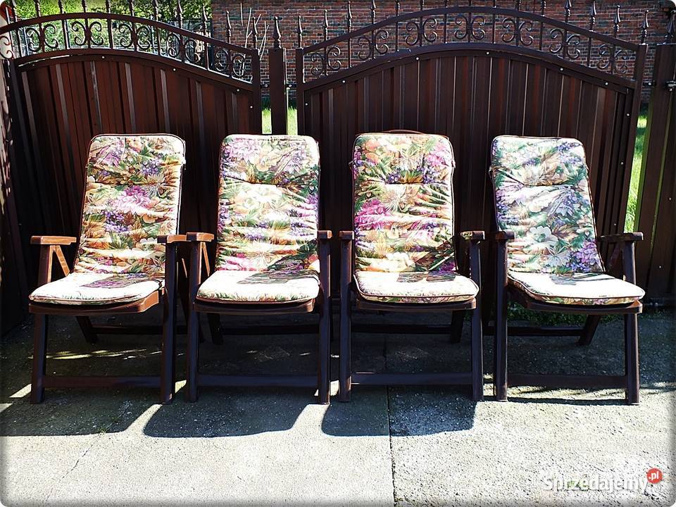 Komplet Krzesło Leżak ogrodowy składany Poduszki Żary