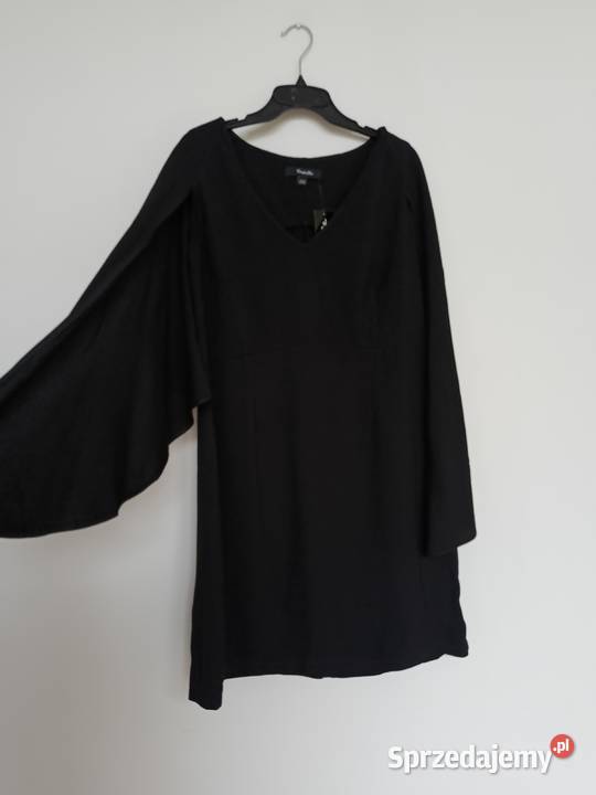 SIMPLY BE Czarna elegancka sukienka z rozciętymi Rozmiar 42(XL) sprzedam