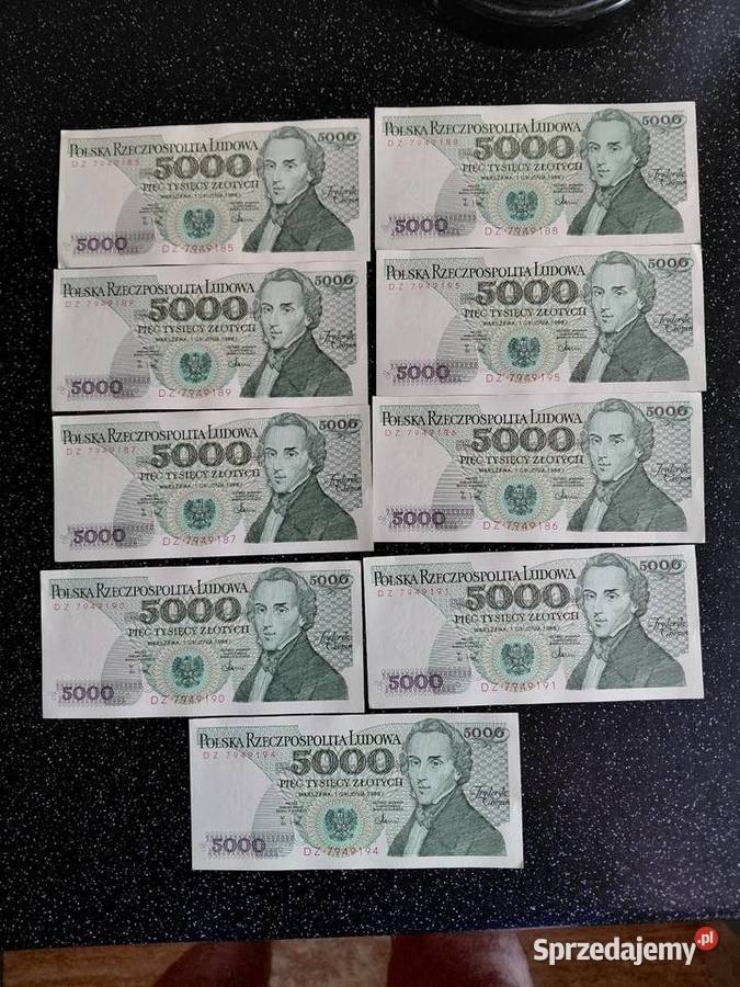 Banknoty 5000 zl Chopin Katowice