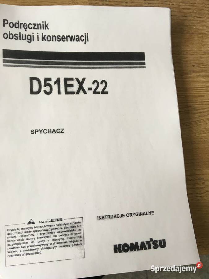 dtr instrukcja obsługi spychacz komatsu d51ex22 Szczecin