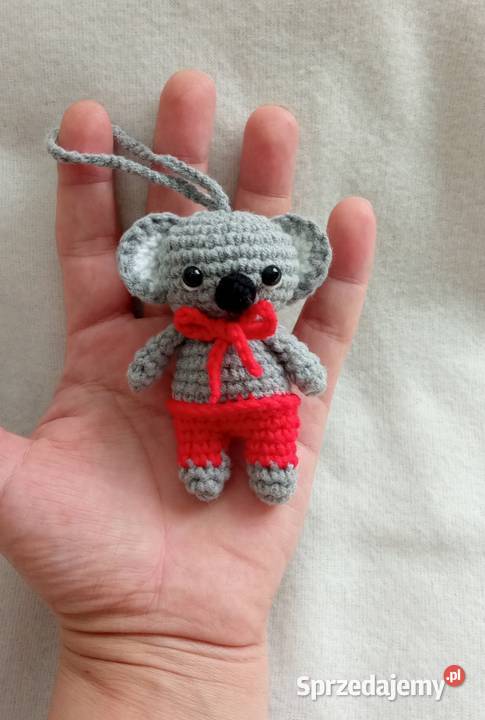 Miś koala wykonany na szydełku brelok zawieszka łódzkie Łask