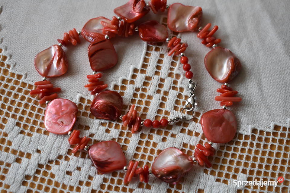 Naszyjnik masa perłowa koral sprzedam