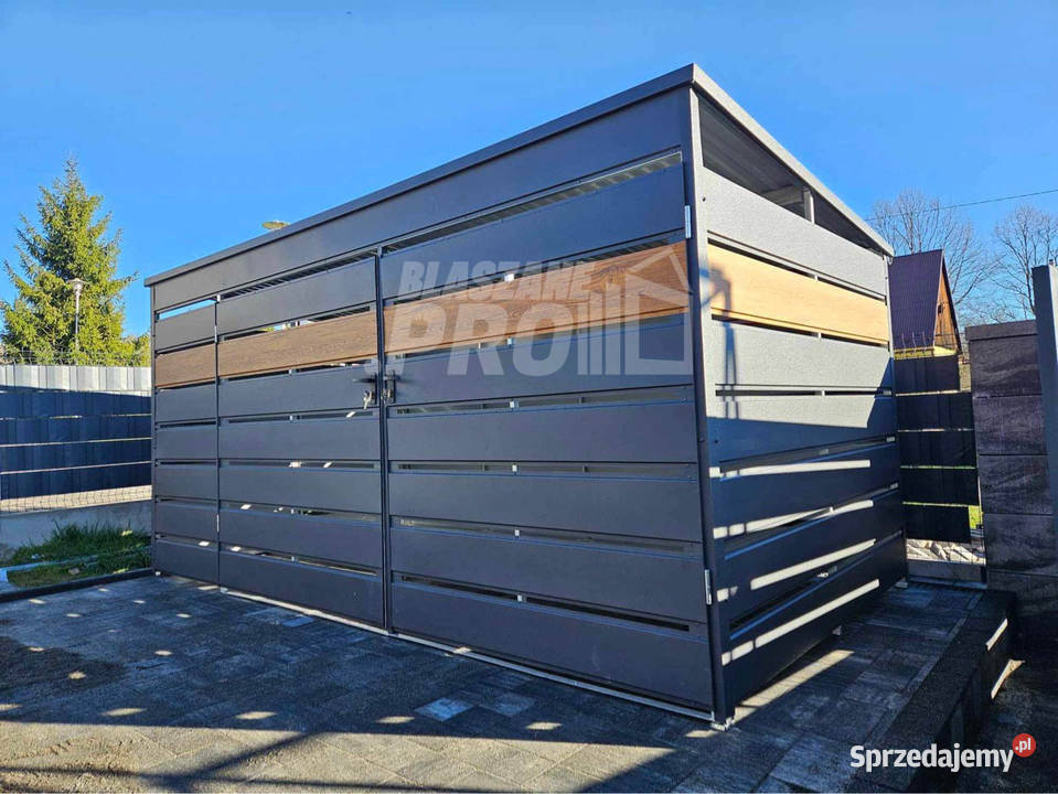 Wiata śmietnikowa 4x21m Antracyt jasny orzech Częstochowa