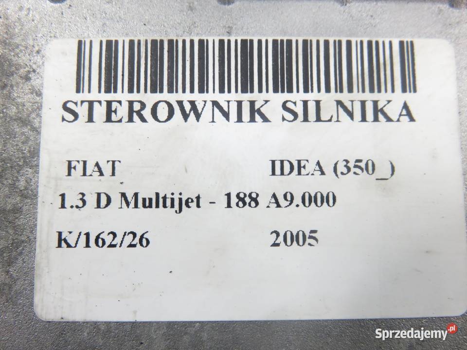 STEROWNIK FIAT IDEA 350 13 D Multijet 188 A9000 osobowe