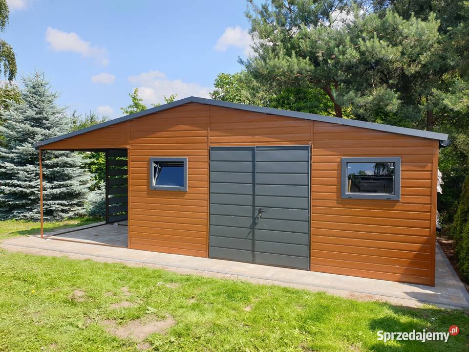 Blaszany montowany garaż 554 m złoty dąb ciemny Wrocław