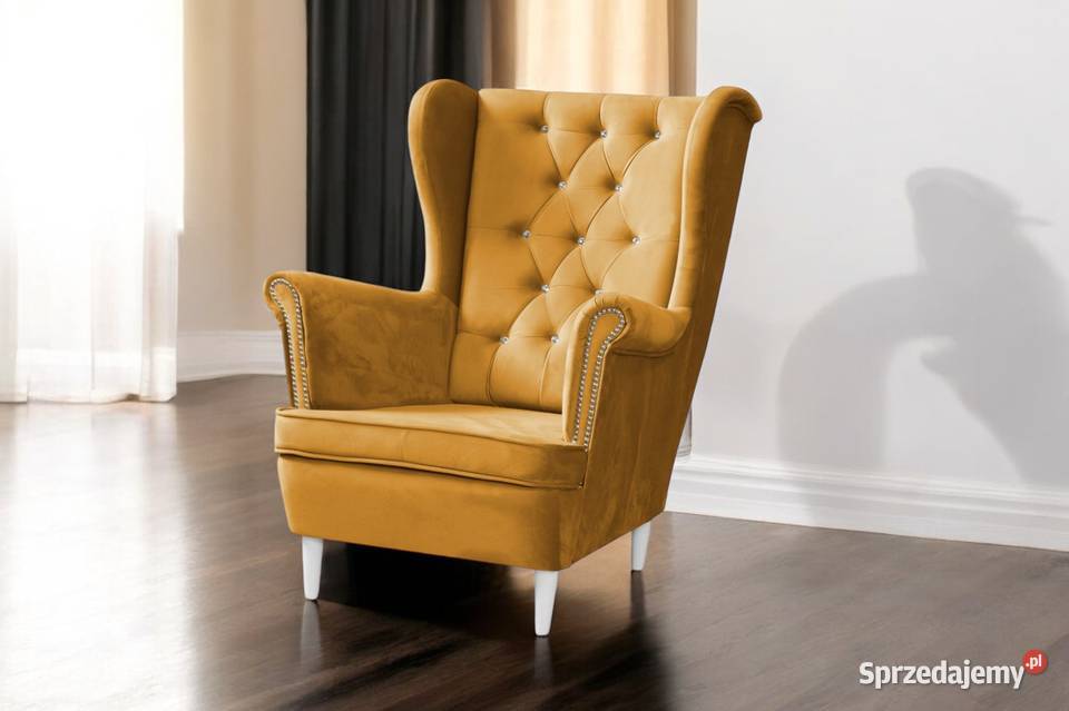 Fotel Uszak Caro Miodowy Dostawa 0 sprzedam