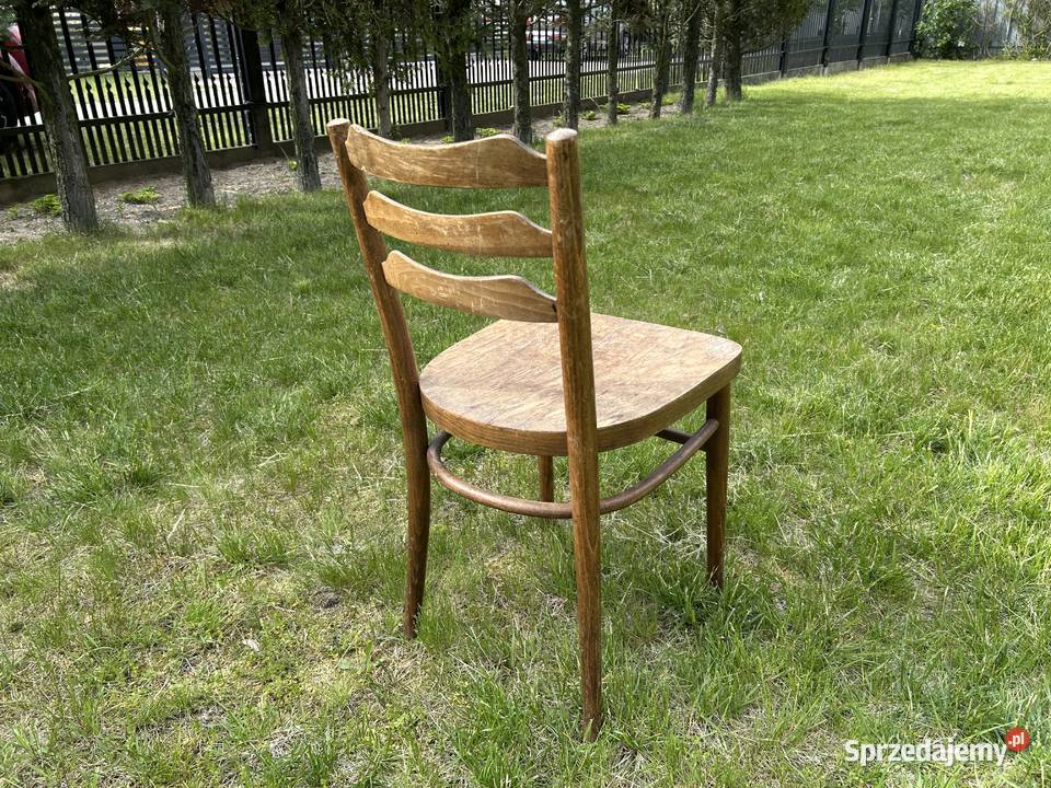 Krzesło drewniane PRL vintage retro Milanówek