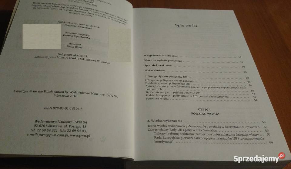 System polityczny Unii Europejskiej Simon Hix Książki naukowe i popularnonaukowe Gdańsk sprzedam
