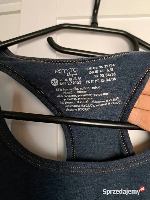 Granatowy top sportowy Esmara rozmiar XS wygodny pomorskie Trąbki Wielkie