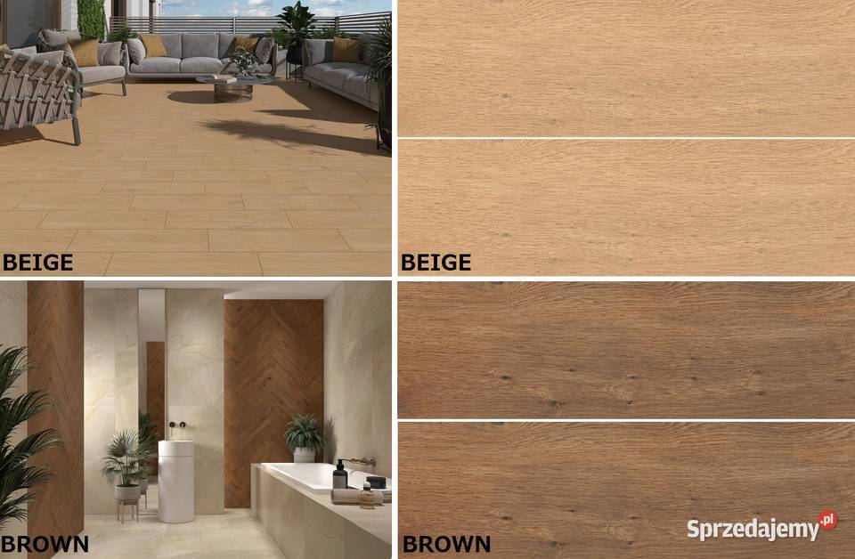 gres 17560 steelwood beige brown matowysatynowy