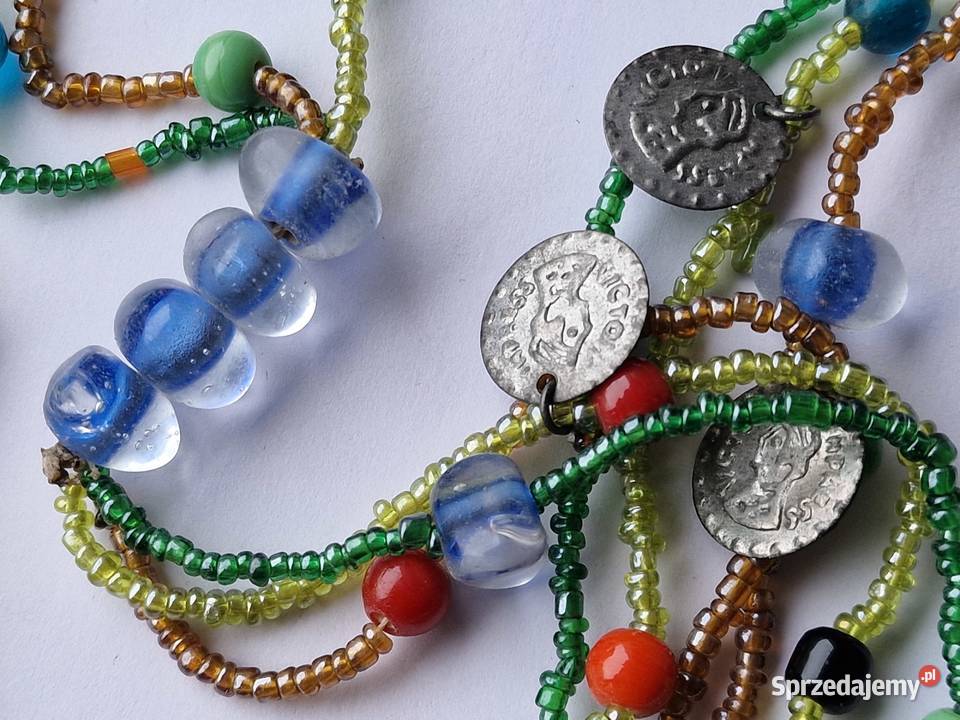 VINTAGE NASZYJNIK KOLOROWE SZKŁO WENECKIE Z Częstochowa