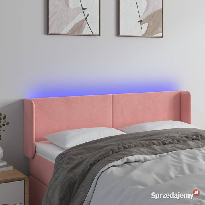 Zagłówek do łóżka z LED różowy 147x16x7888 Warszawa
