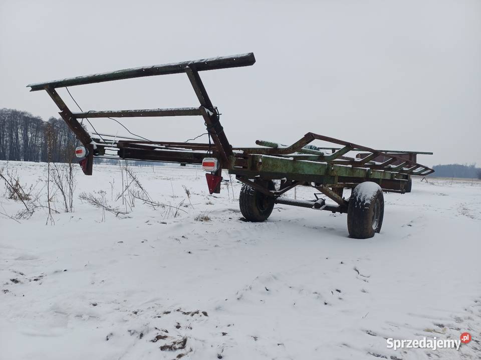 Przyczepa laweta do bel słomy siana nieuszkodzony Przyczepy rolnicze Budzynek sprzedam