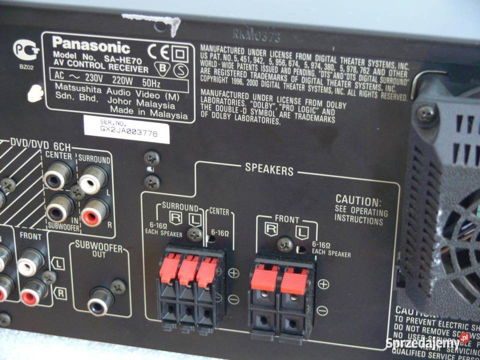 Amplituner Panasonic SAHE70 sprawny WYSYŁKA Kraków sprzedam