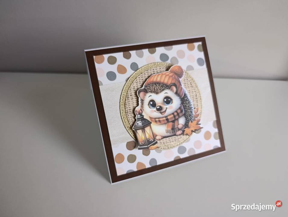 Kartka ręcznie robiona na urodziny jeżyk Łódź