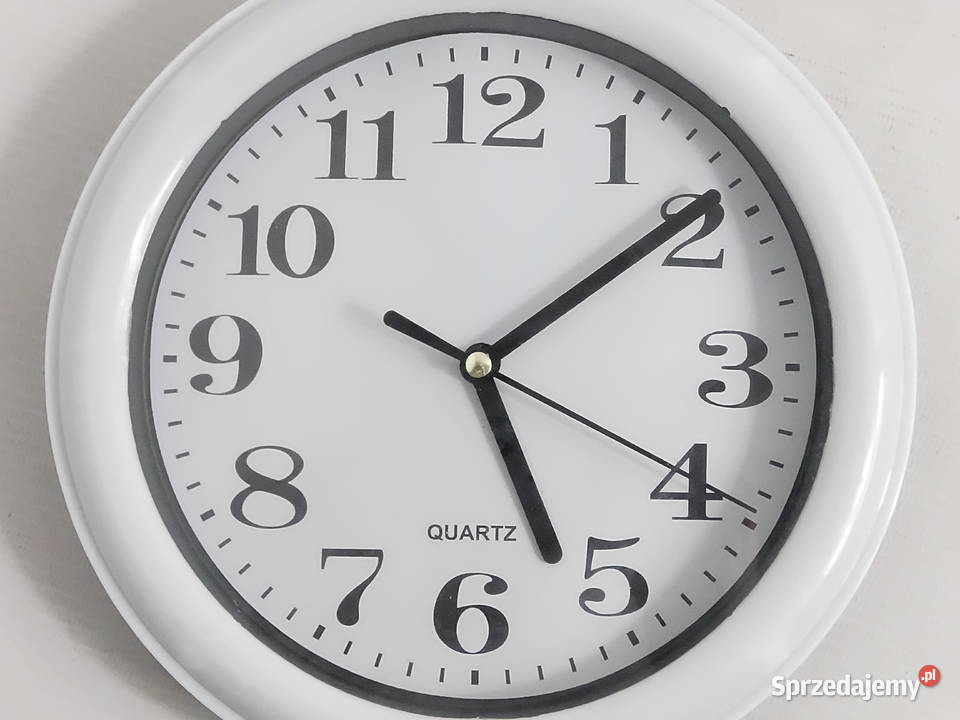 Klasyczny Biały Zegar Ścienny Quartz Średnica 20 Biłgoraj