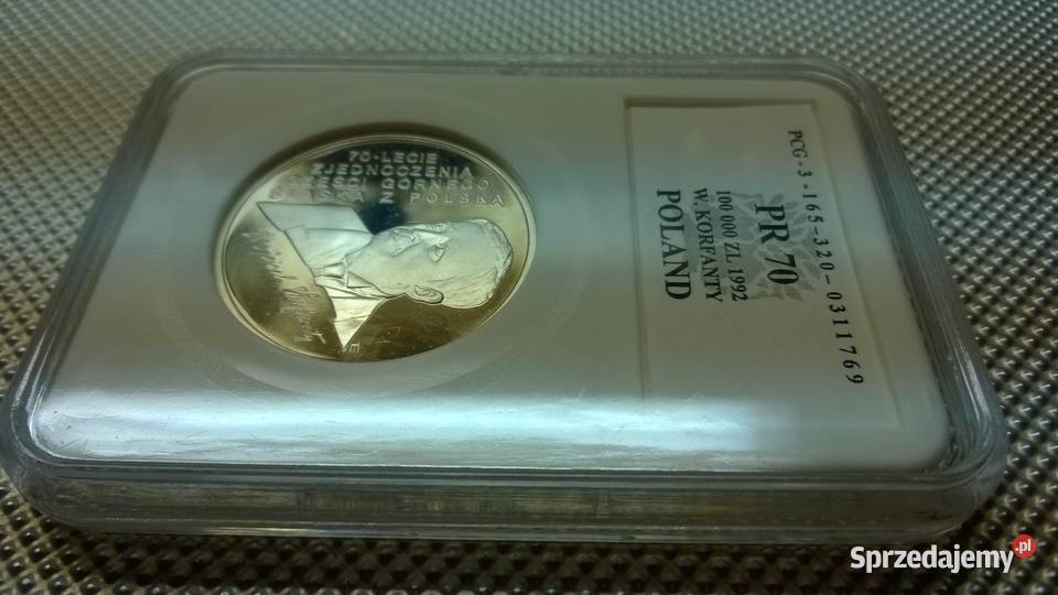 MONETA 100 000 złotych 1992 Wojciech Korfanty Warszawa