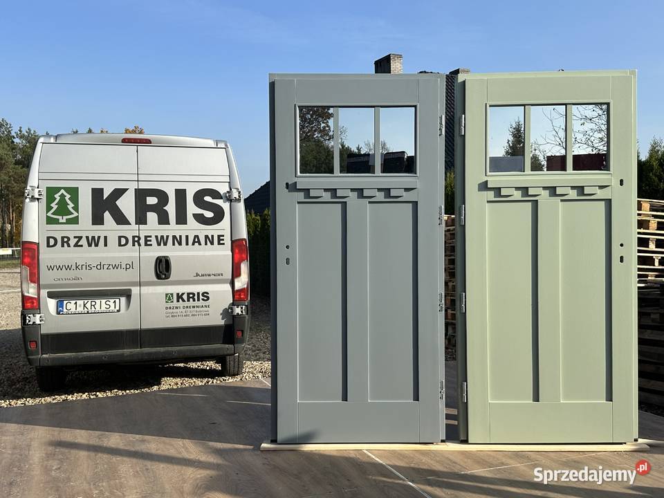 Drzwi zewnętrzne drewniane CZYSTE POWIETRZE CAŁA Grzybno
