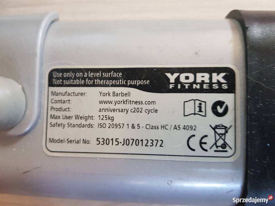 Sprzedam Rower York C202 Sprzęt do ćwiczeń Piaseczno