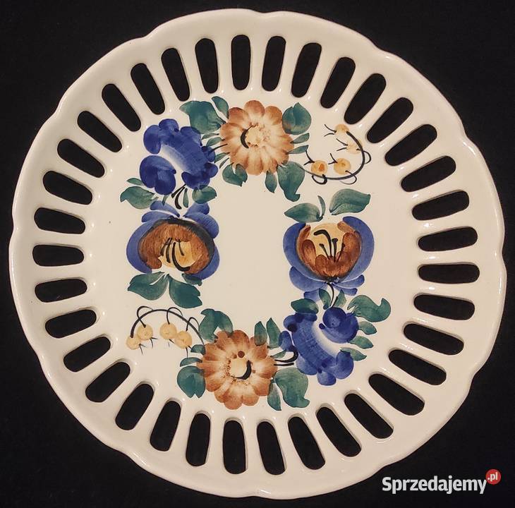 Fajans styl Włocławek talerz ażurowy 25 Porcelana i szkło