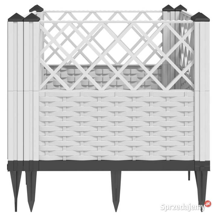 Donica ogrodowa na kołkach biała 435x435x435 PP Warszawa