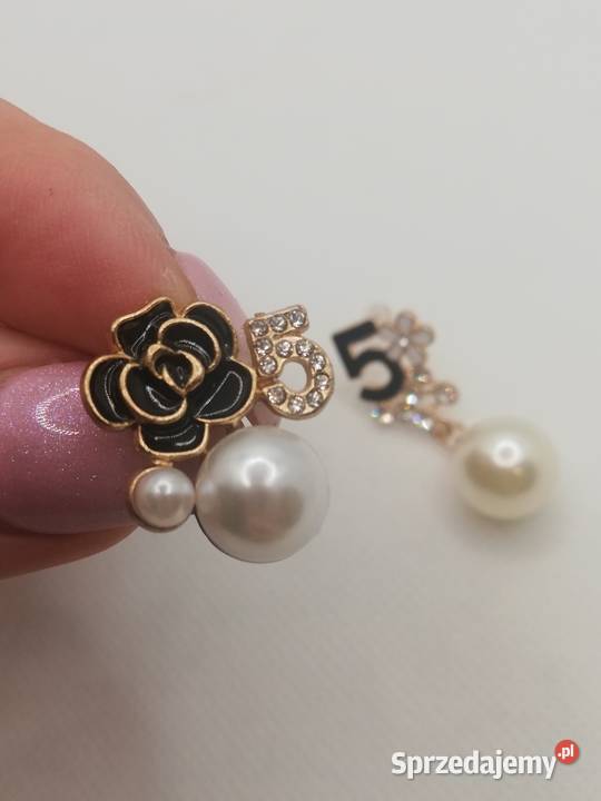 kolczyki złote z perłą cyrkonie Warszawa