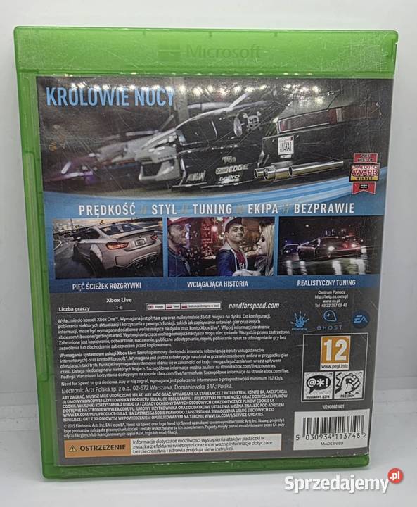 Gra Need For Speed Xbox One Elbląg sprzedam