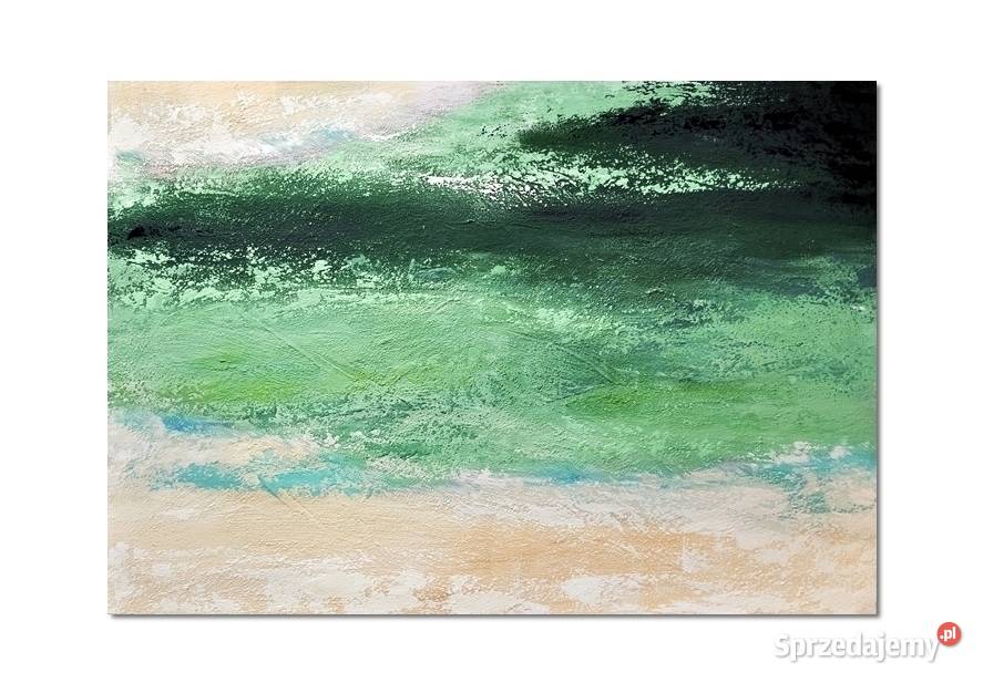 Zielona polana nowoczesny obraz abstrakcyjny do Malbork