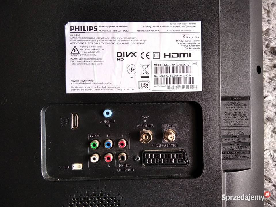 Sprzedam telewizor Philips 32PFL3158K 32 Philips wielkopolskie Nowy Tomyśl