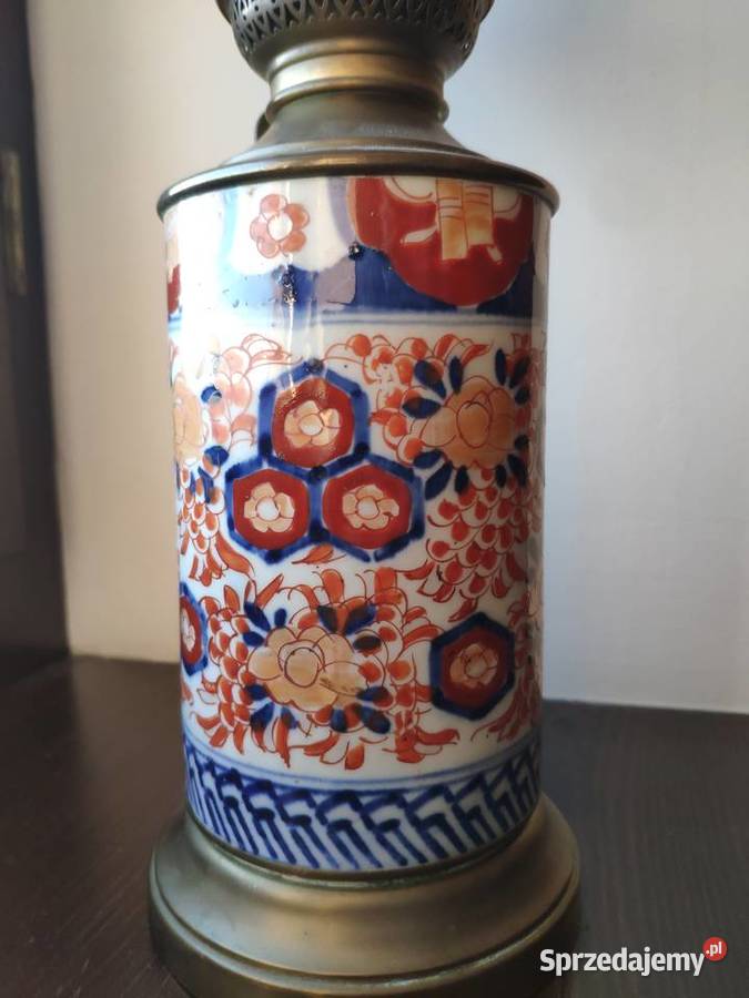 Stara japońska porcelanowa lampa naftowa IMARI Kraków