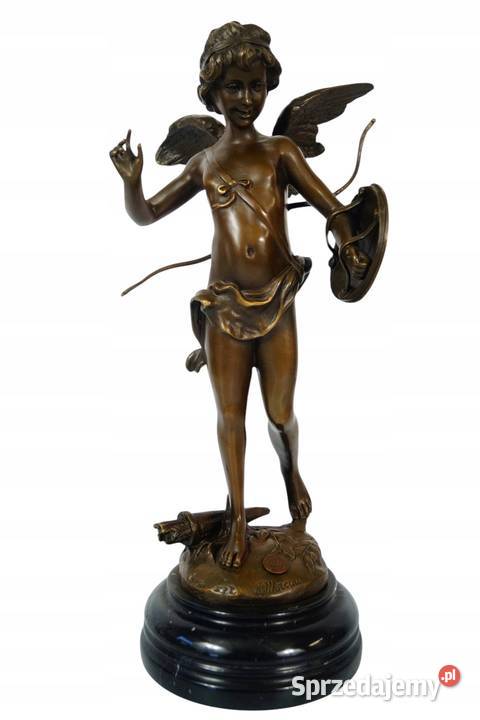 Amor z łukiem symbol miłości figura z brązu Gizałki