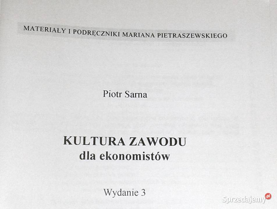 Kultura zawodu ekonomistów Piotr Sarna miękka