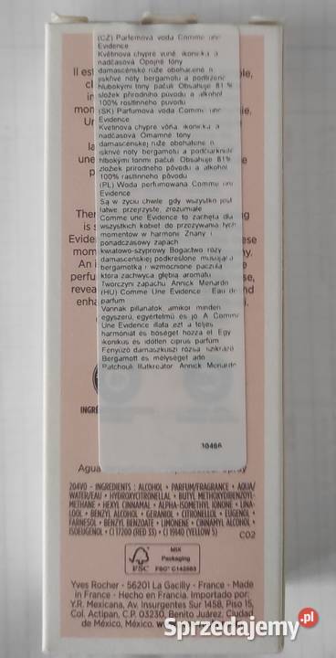 Evidence Yves Rocher Perfumy i wody Rudziniec sprzedam