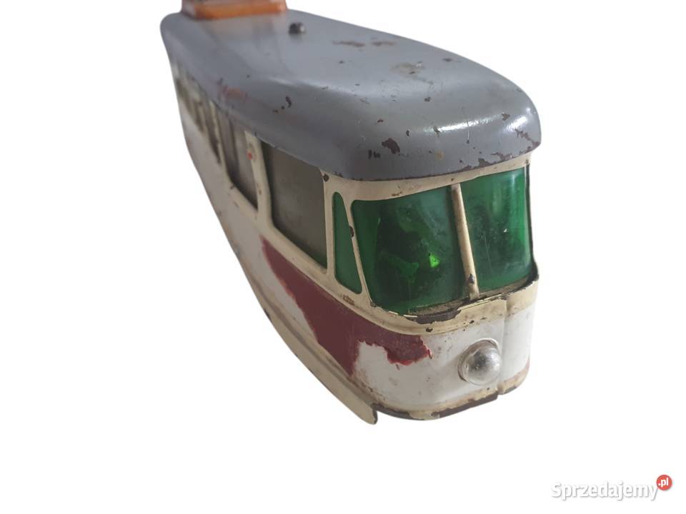 Stara zabawka metalowy tramwaj Chemoplast Brno Cieszyn