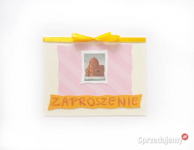 pastelowe zaproszenie z architekturą afryka