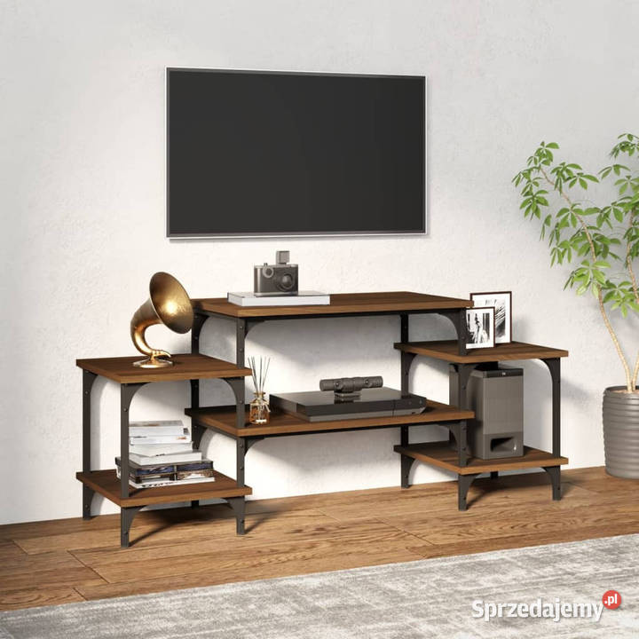 Szafka pod telewizor brązowy dąb 117x35x52