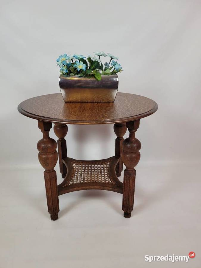 Stolik kawowy rustykalny dąb z półką 59cm Meble Białogard