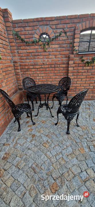 meble ogrodowe żeliwne komplet stół krzesło Gołdap