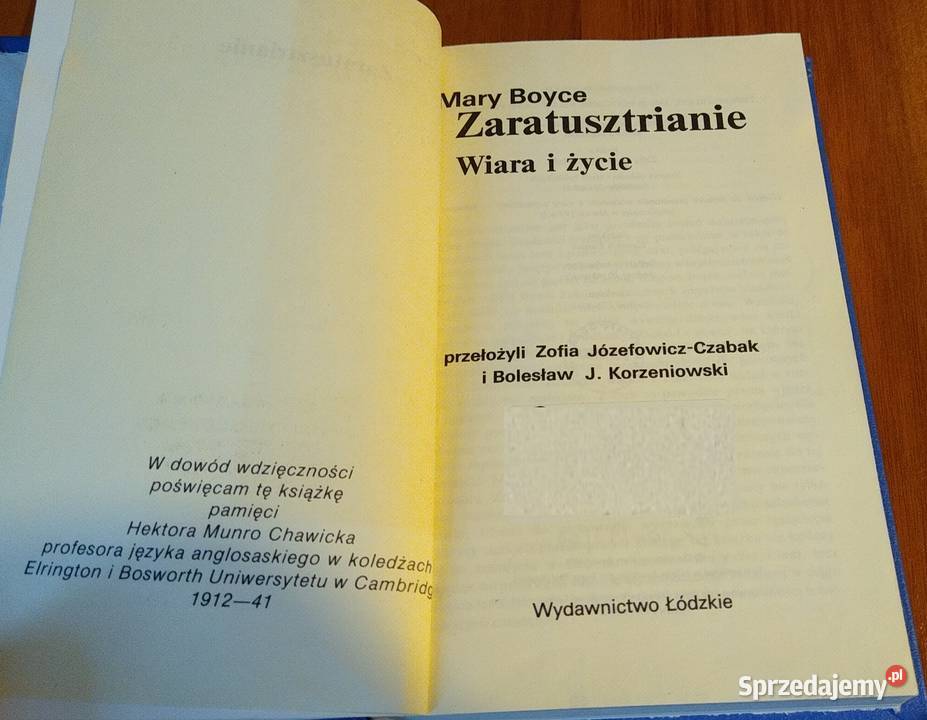 Zaratusztrianie wiara i życie Mary Boyce TWARDA ISBN 832180683X Gdańsk sprzedam