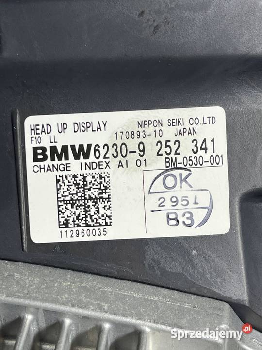 BMW F10 F11 WYŚWIETLACZ PRZEZIERNY HEAD UP HUD Liczniki i zegary dolnośląskie sprzedam