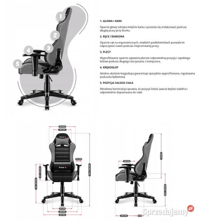 Fotel gamingowy dziecka Huzaro Ranger 60