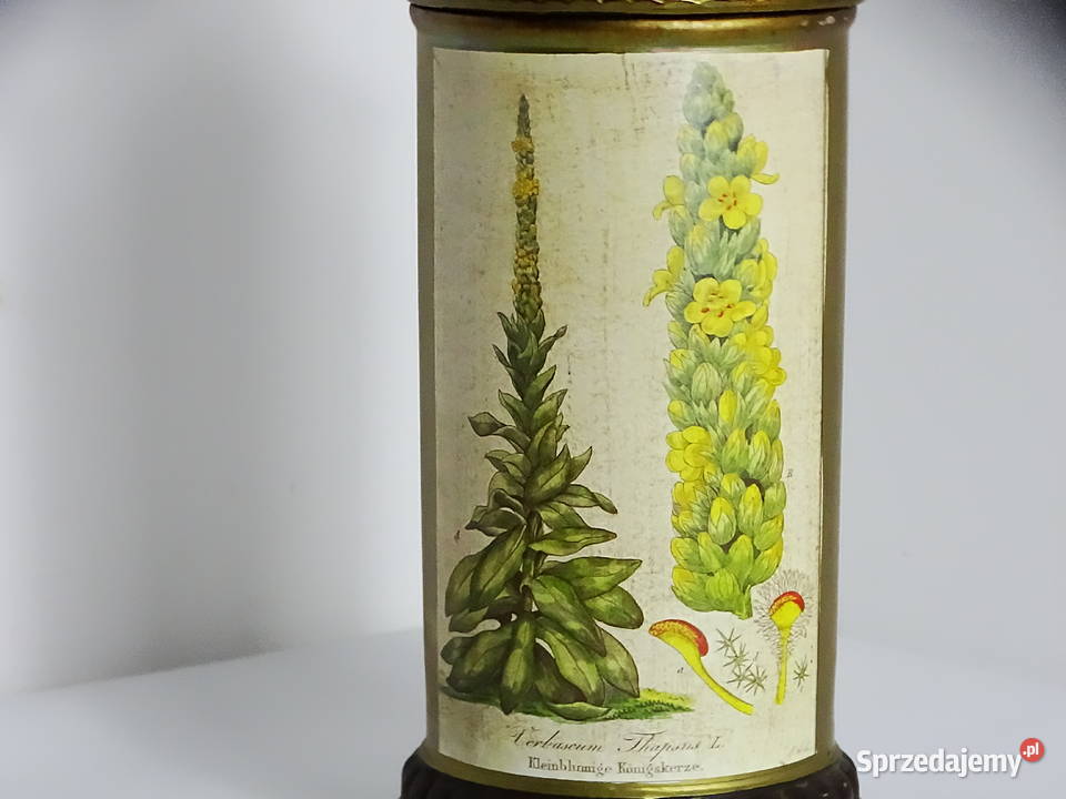 Zabytkowy pojemnik aptekarski z ilustracją lubelskie Biłgoraj