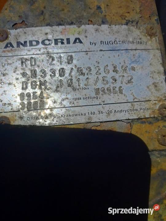 Silnik Andoria Ruggerini RD210 Piaskarka P1P2 Bielsko-Biała