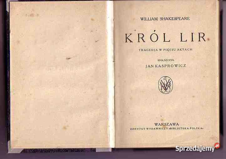 964 KRÓL LIR WILLIAM SHAKESPEARE Czyrna sprzedam
