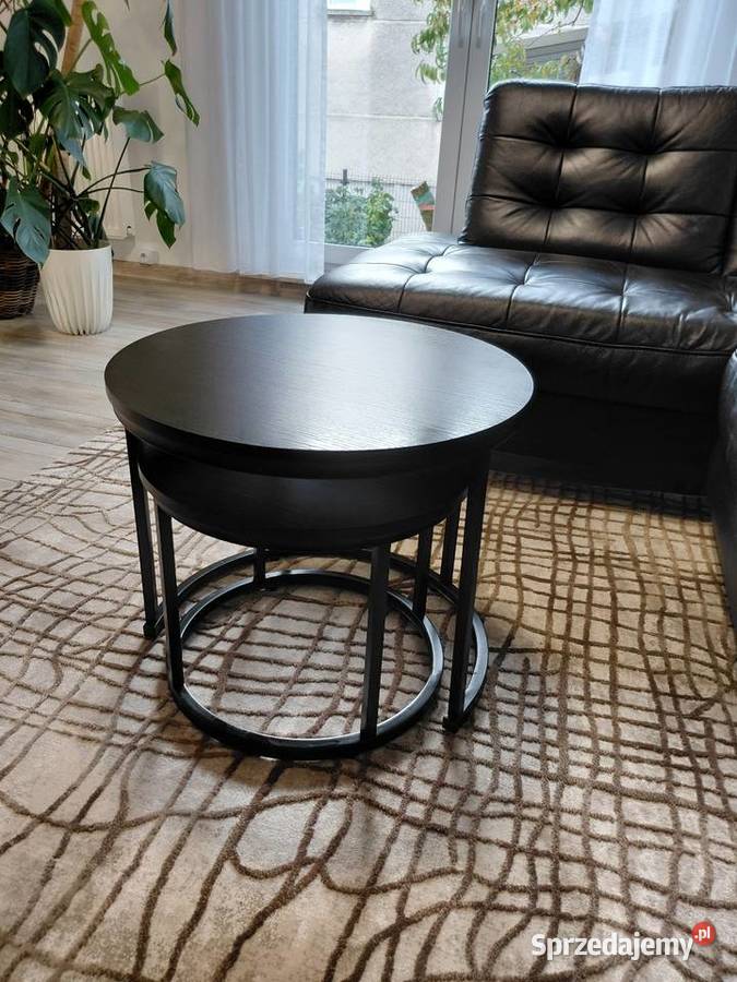 Stoliki Kawowe Loft Zestaw 2w1 Okrągłe Dąb Głogówek