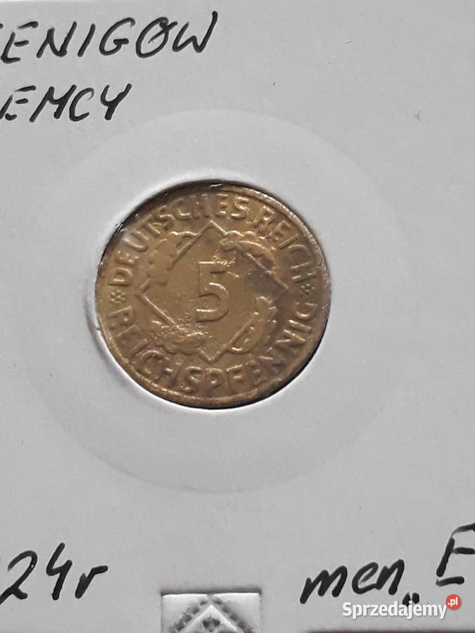5 Fenigów Niemcy 1934 r menE Numizmatyka wielkopolskie Konin