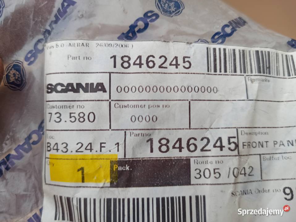 SCANIA OSŁONA MASKOWNICA PÓŁKI KONSOLI SCHOWKA Bieleń sprzedam