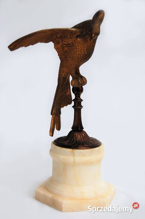 Papuga ptak rzeźba mosiądz marmur Francja Lublin