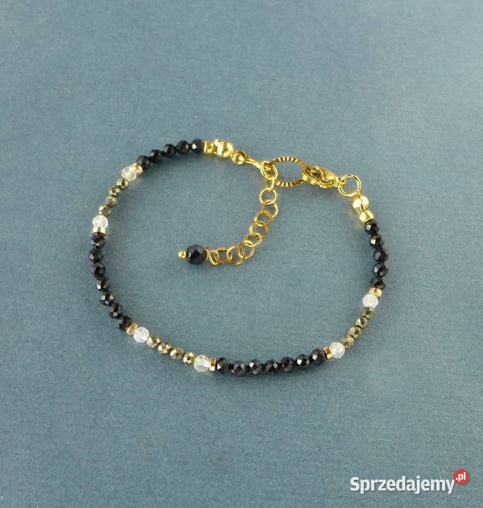 Bransoletka Czarny Turmalin Piryt Cytryn Energia Słupsk