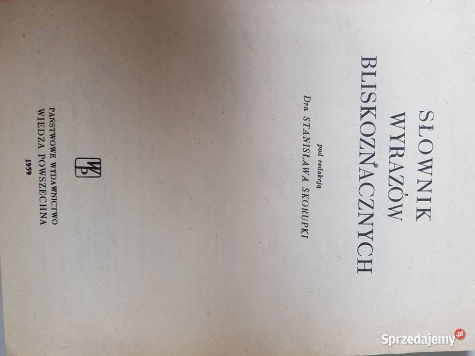 Słownik wyrazów bliskoznacznych stanisław Kielce sprzedam